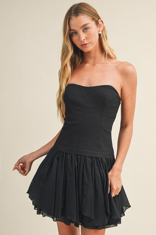 twofer strapless mini dress