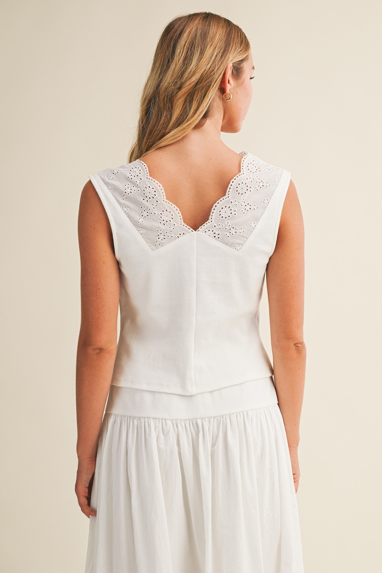 eyelet ribbed outfit set