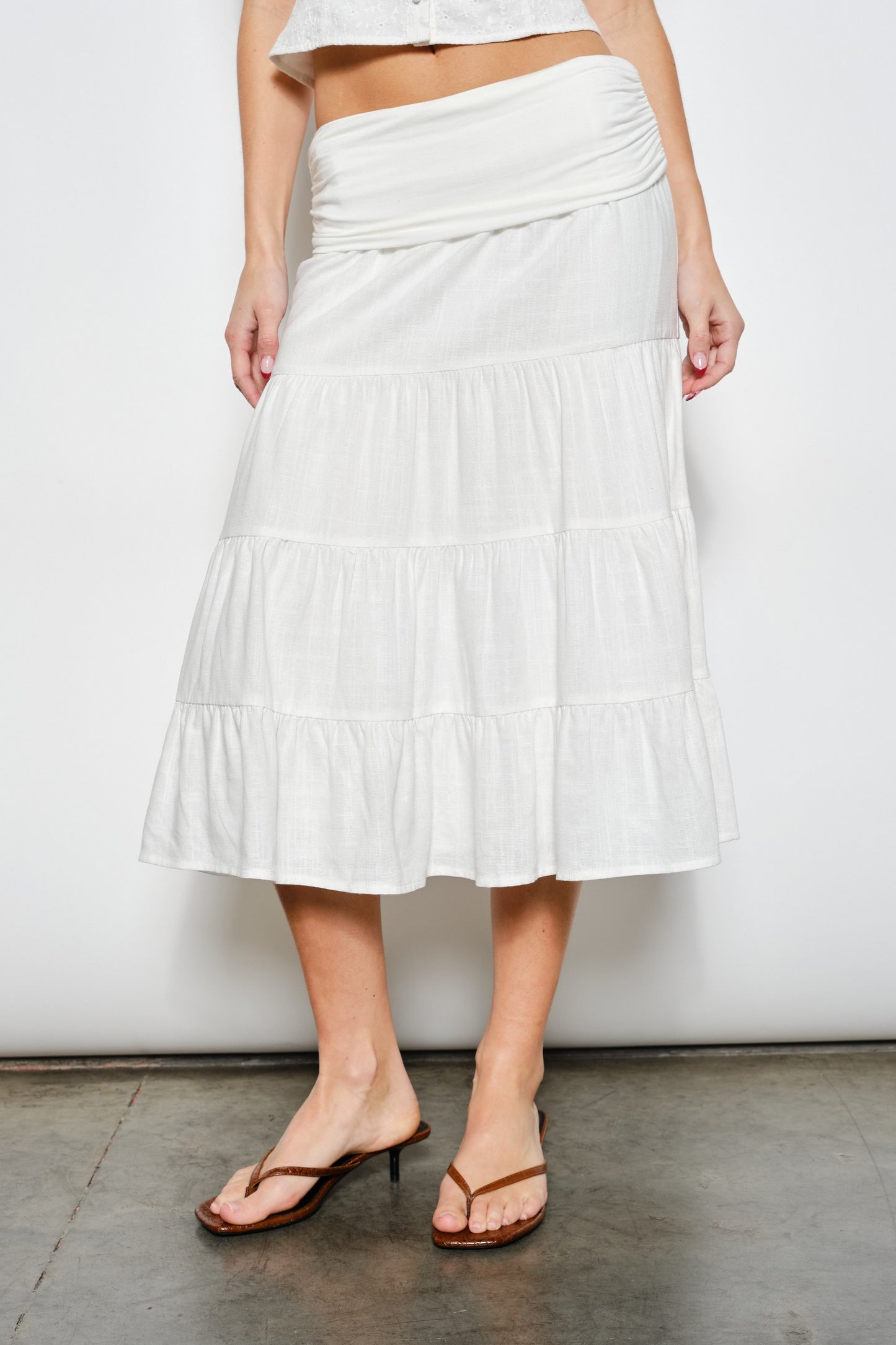 foldover midi skirt