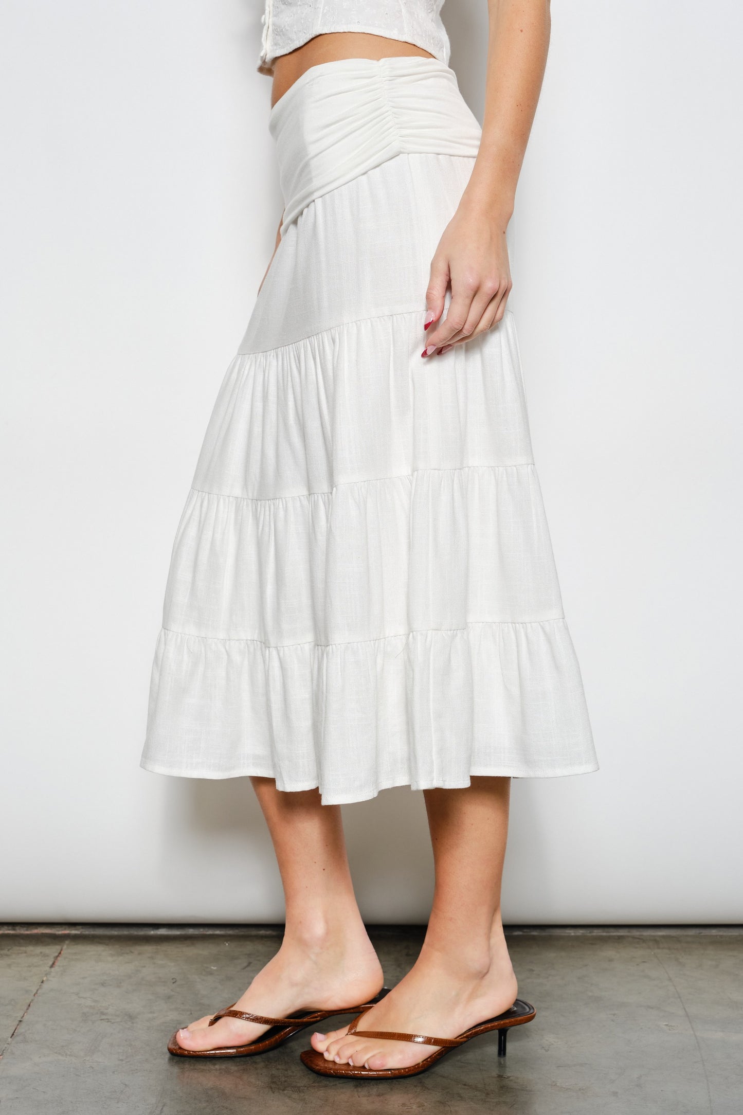 foldover midi skirt