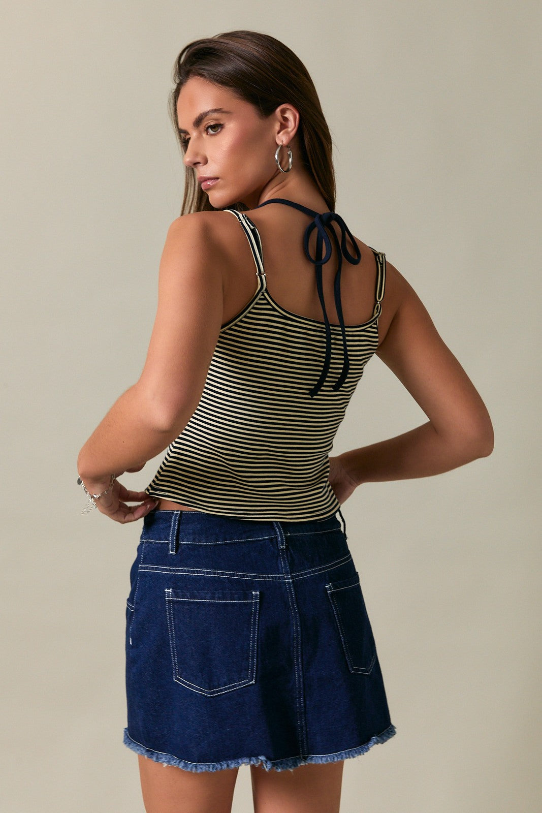 two tone halter cami