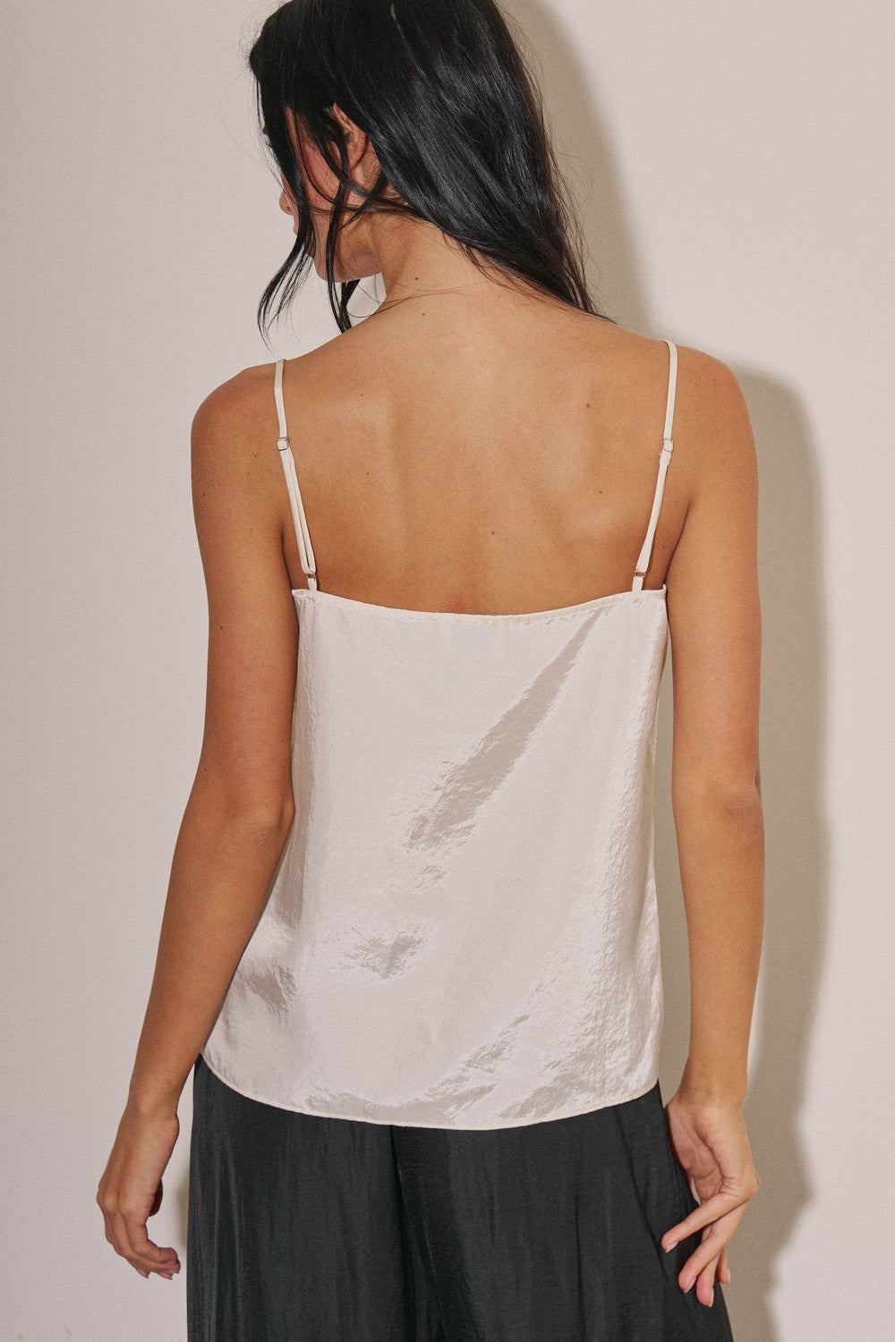 simply satin lace tank
