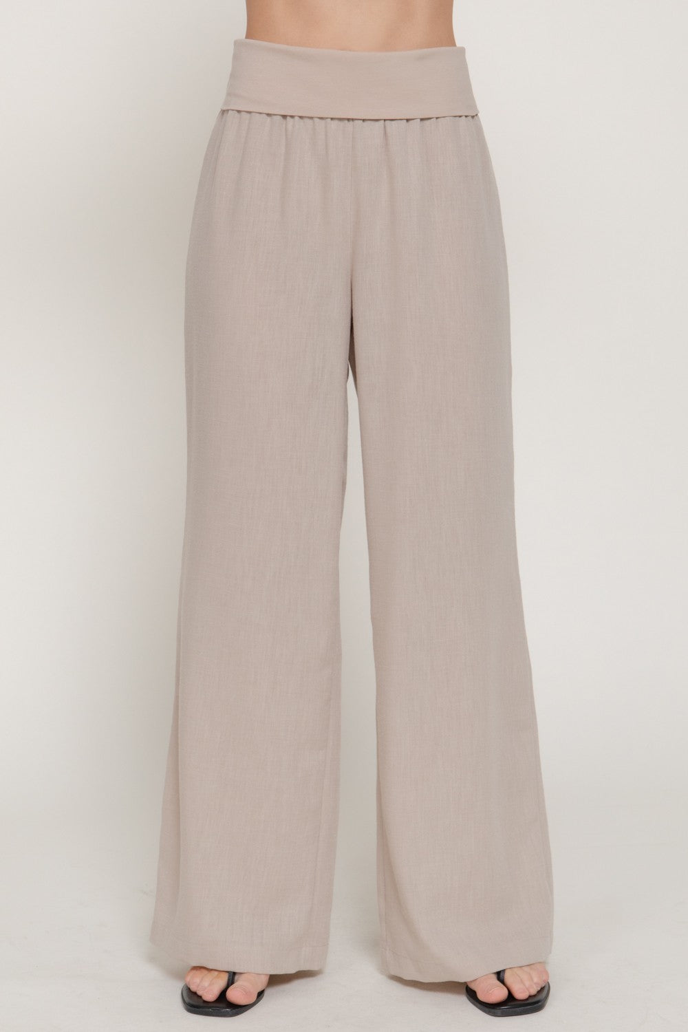foldover linen pants