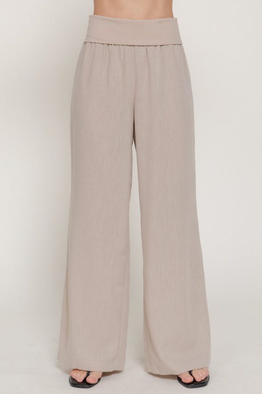 foldover linen pants