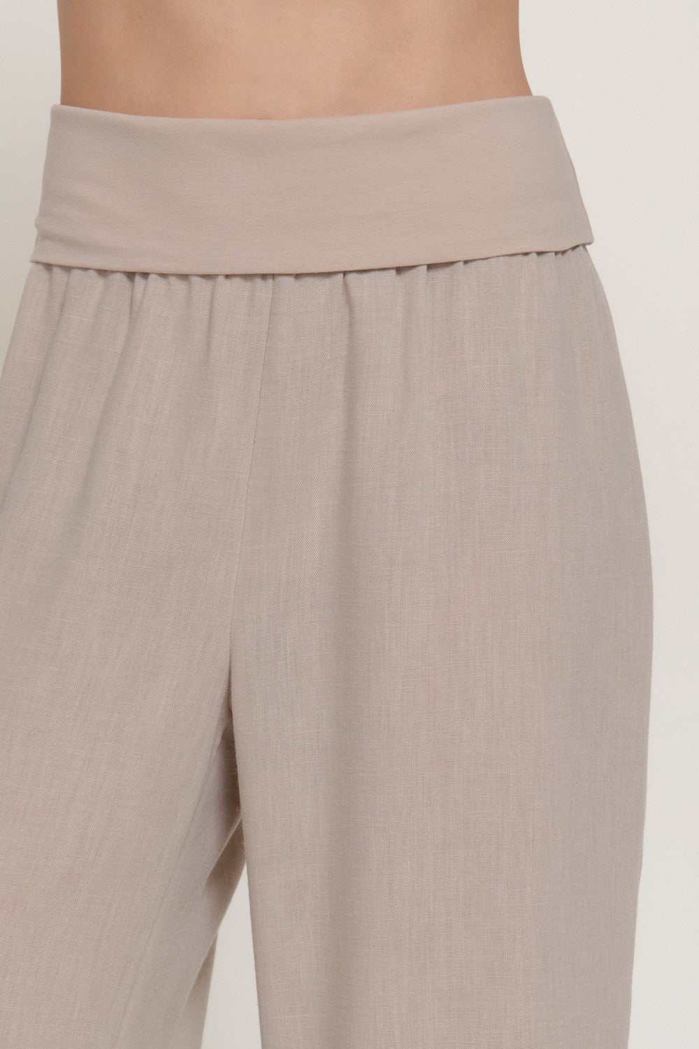 foldover linen pants