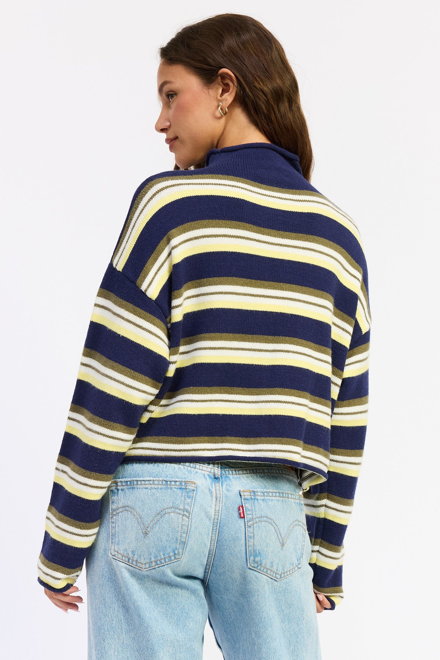 mock neck cardigan