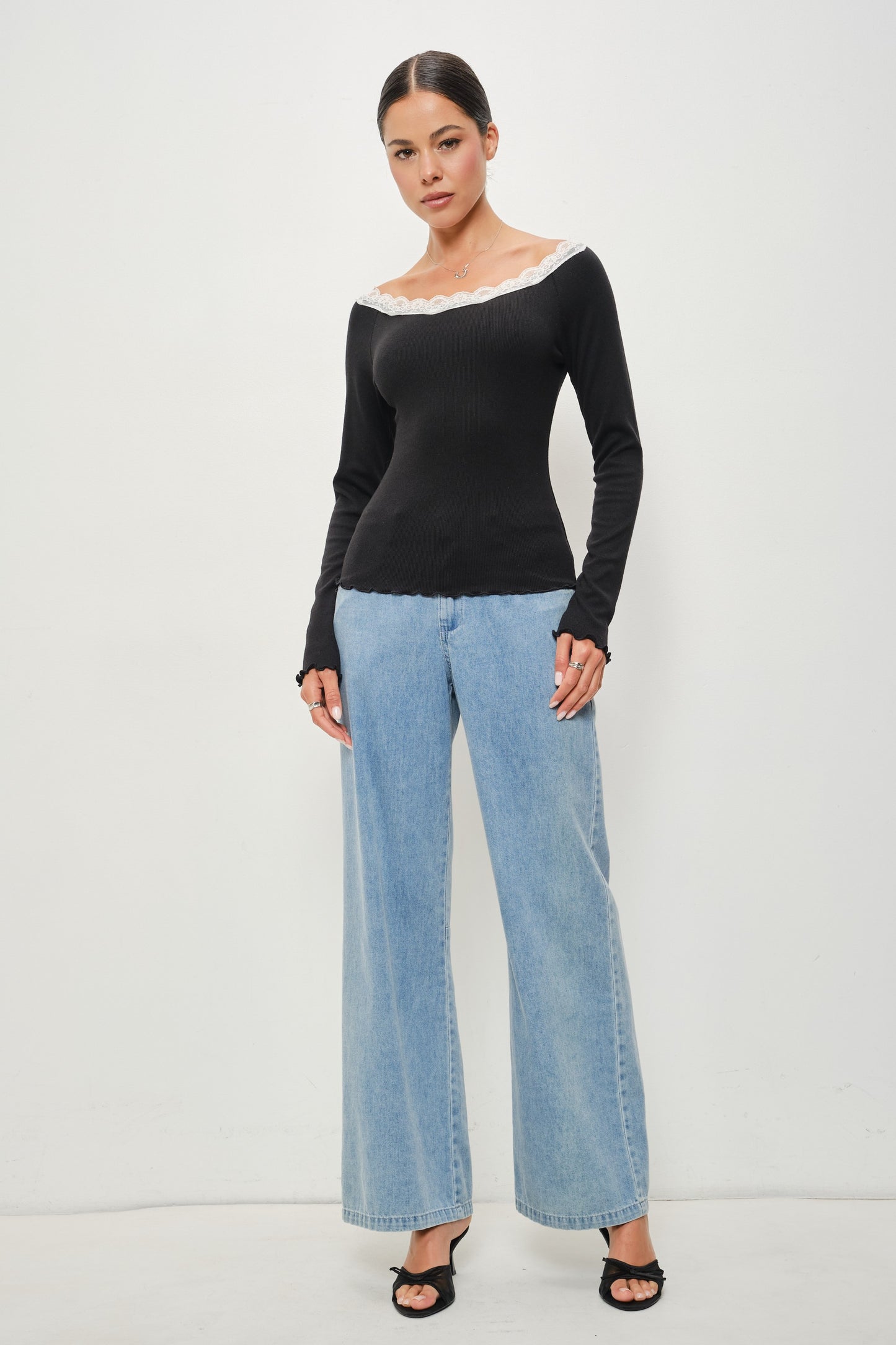 arlo lace trim top