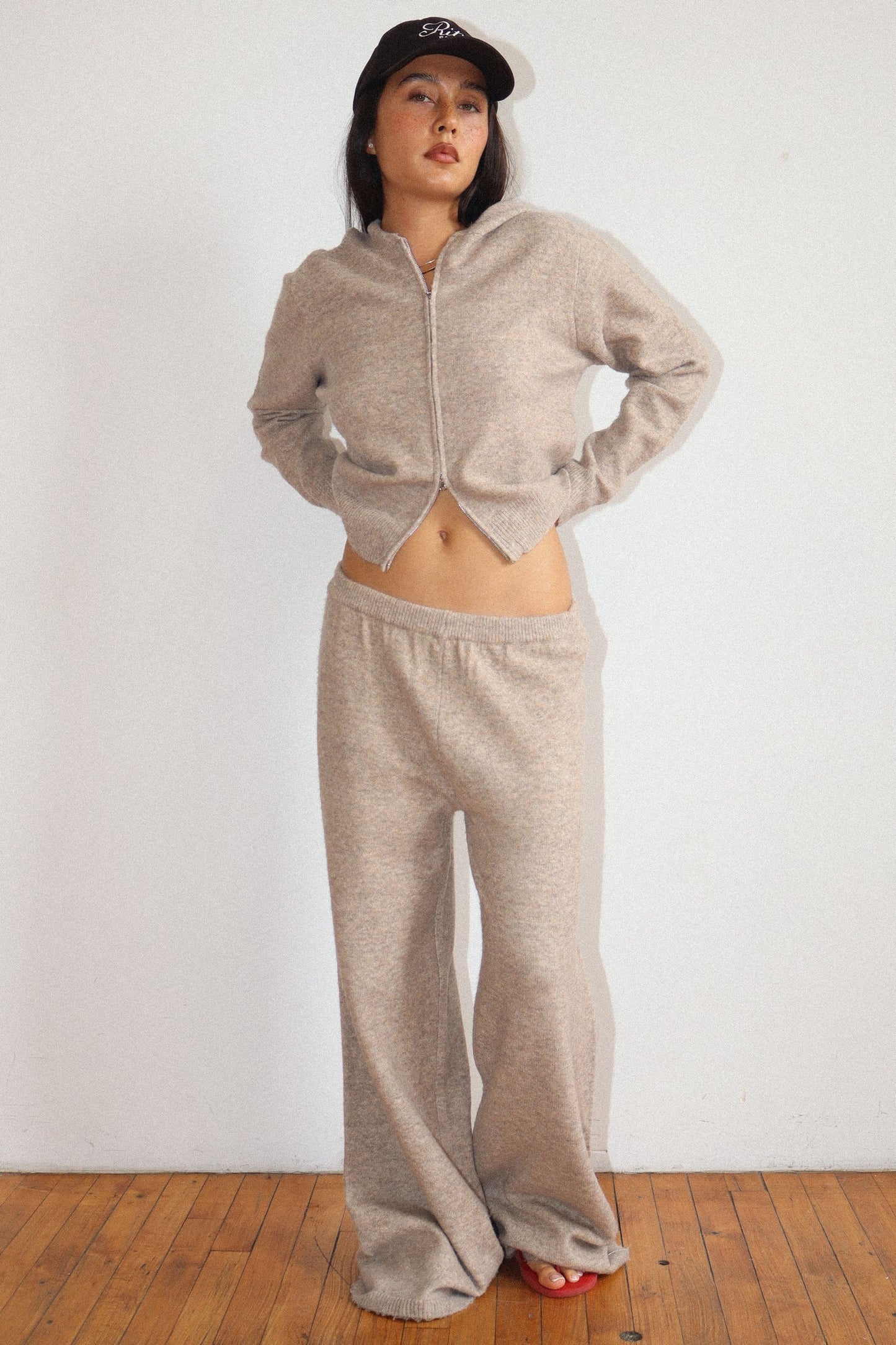 cozy knit wide leg pants