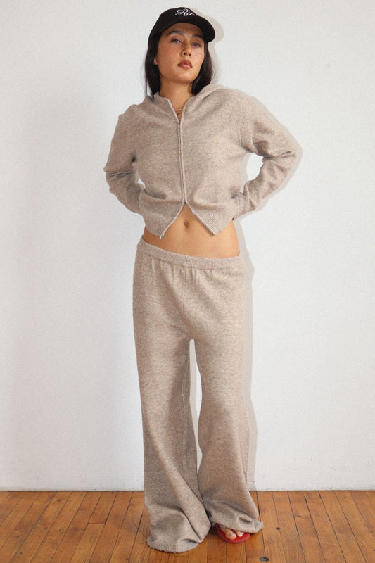 cozy knit wide leg pants