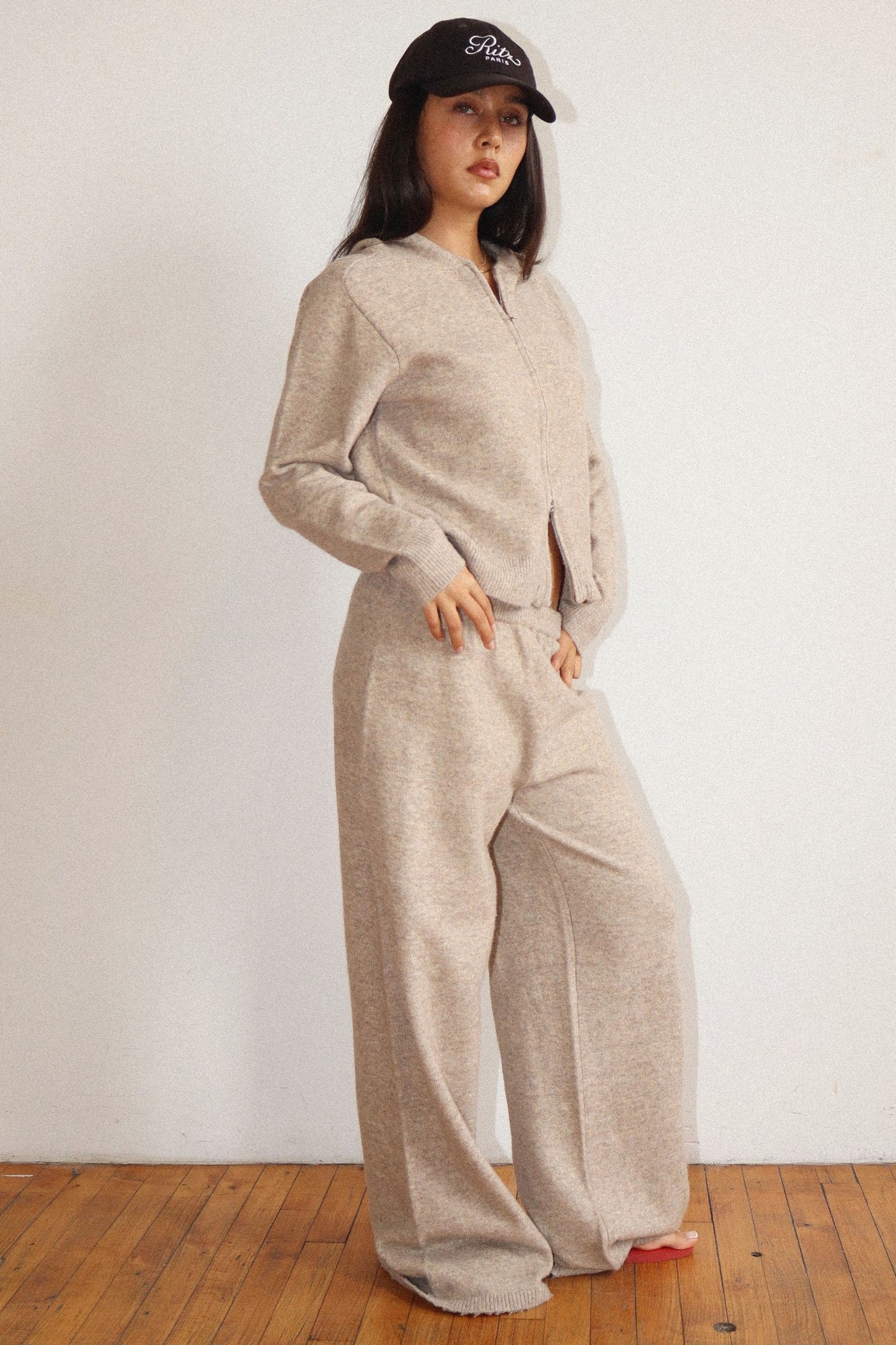 cozy knit wide leg pants