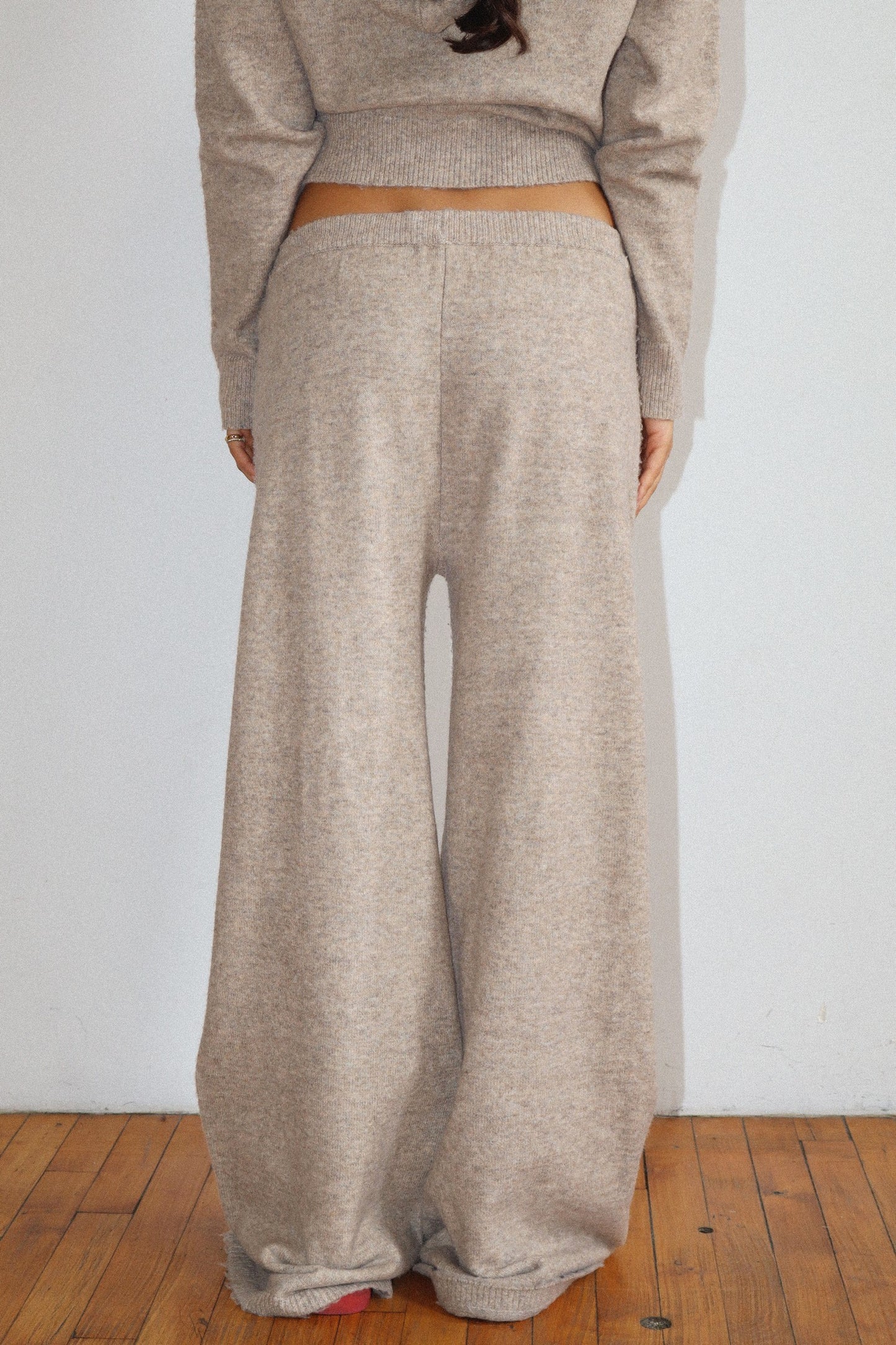 cozy knit wide leg pants