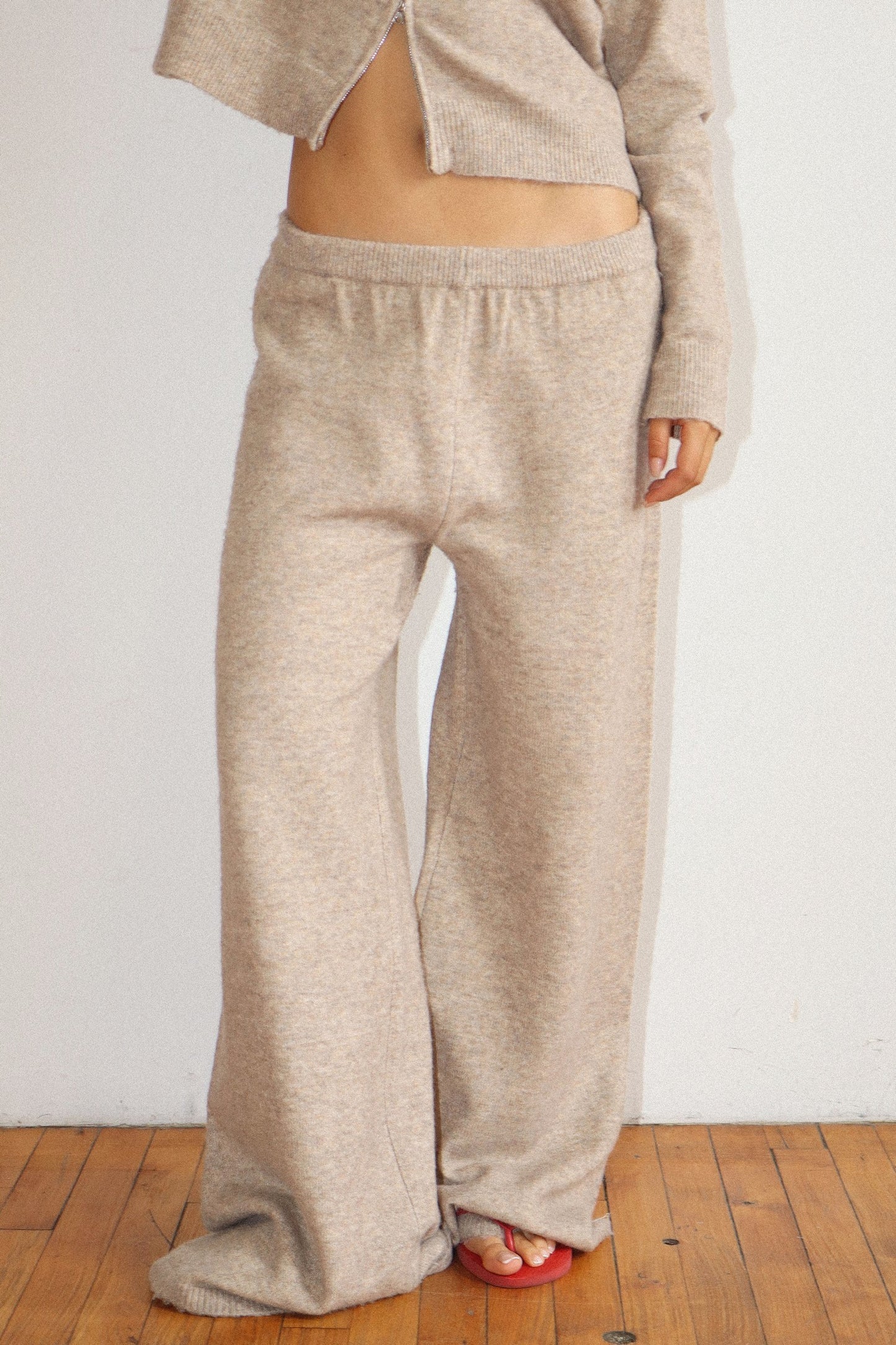 cozy knit wide leg pants