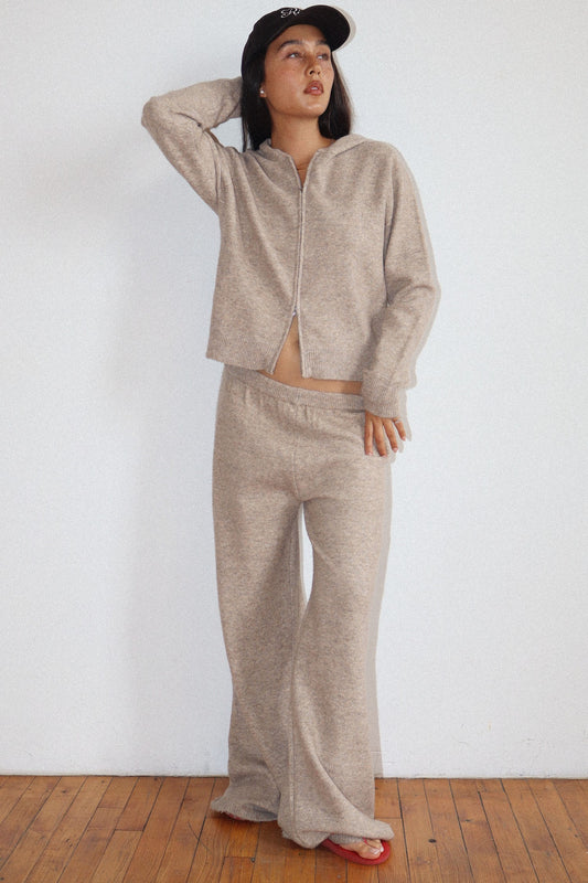 cozy knit wide leg pants