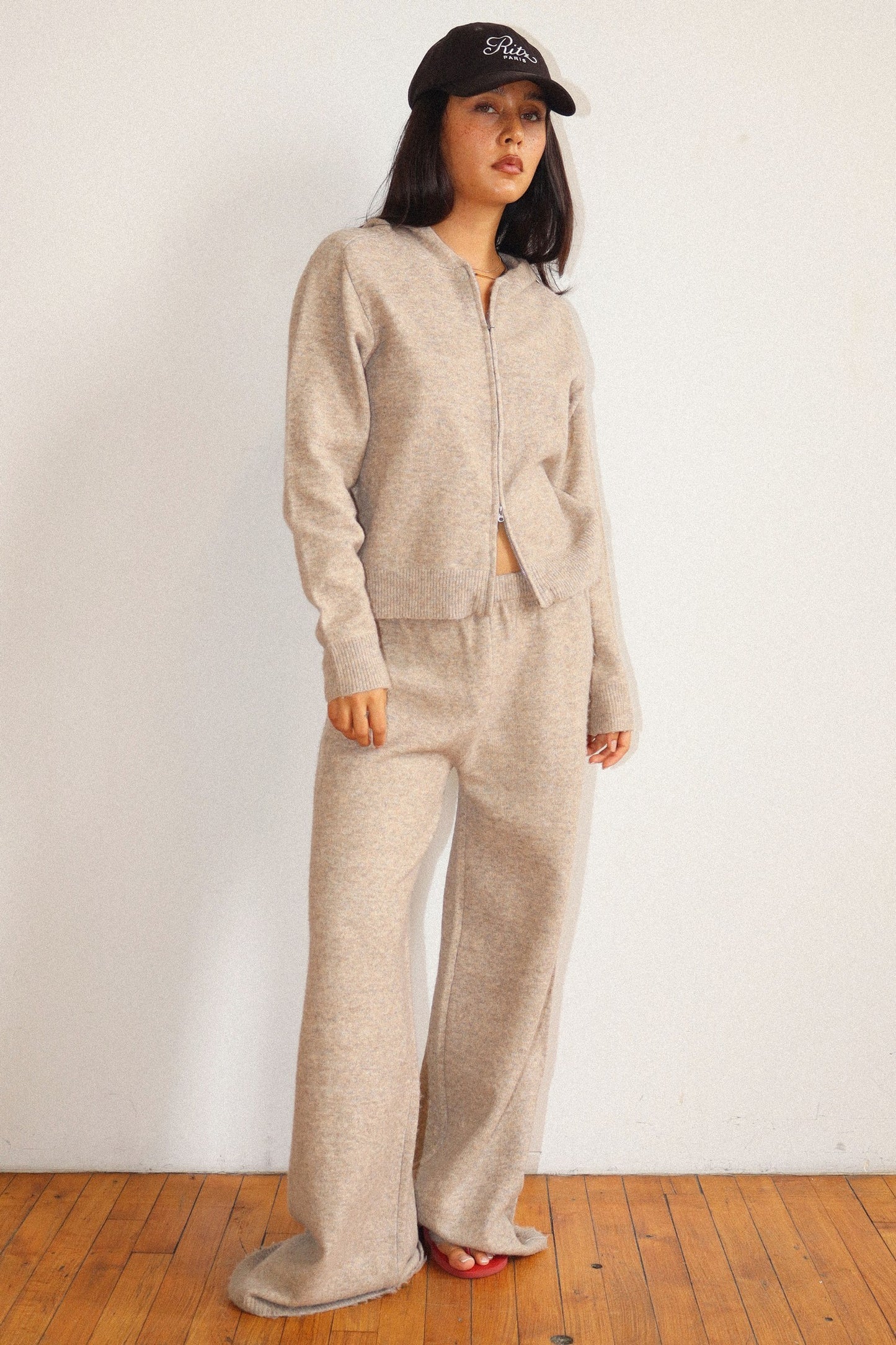 cozy knit wide leg pants