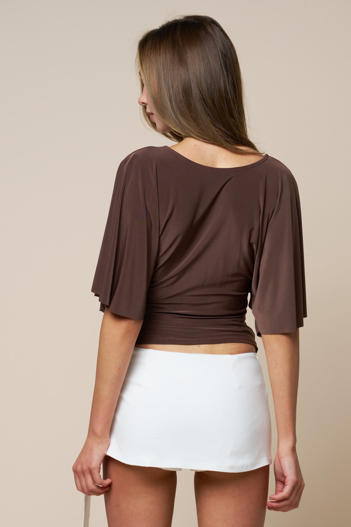 v neck flutter top