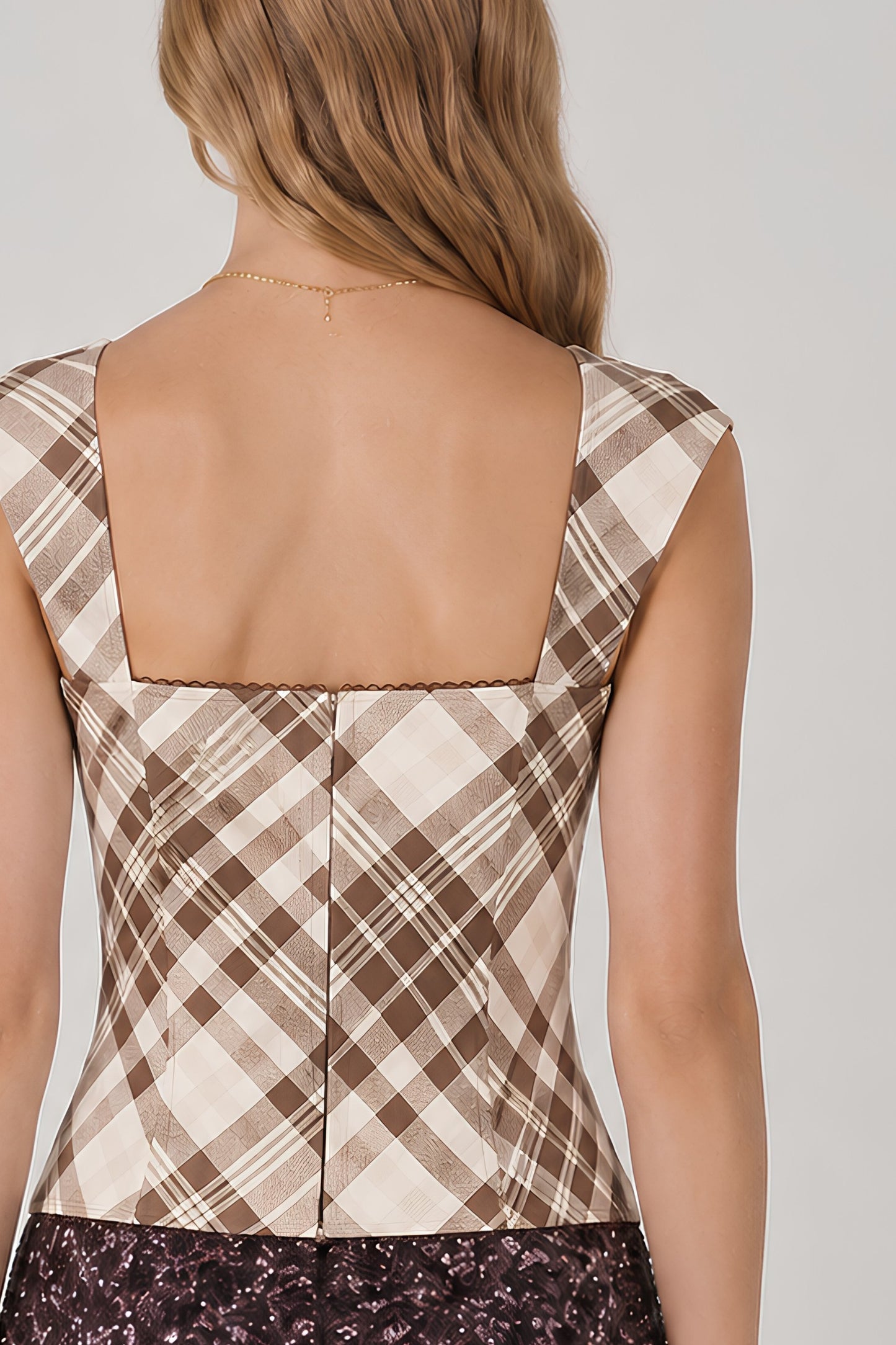 plaid corset top