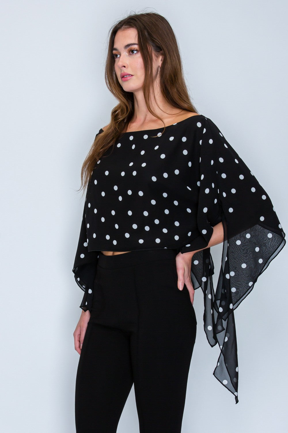 polka dot sheer poncho