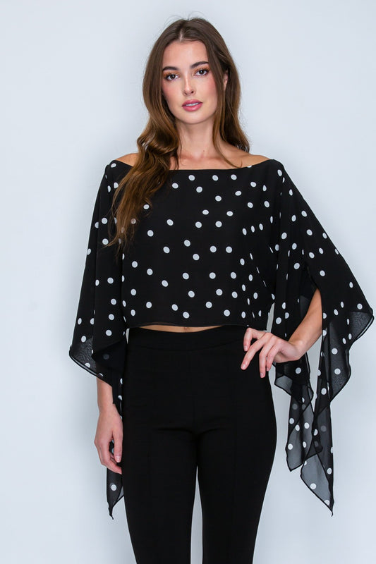 polka dot sheer poncho