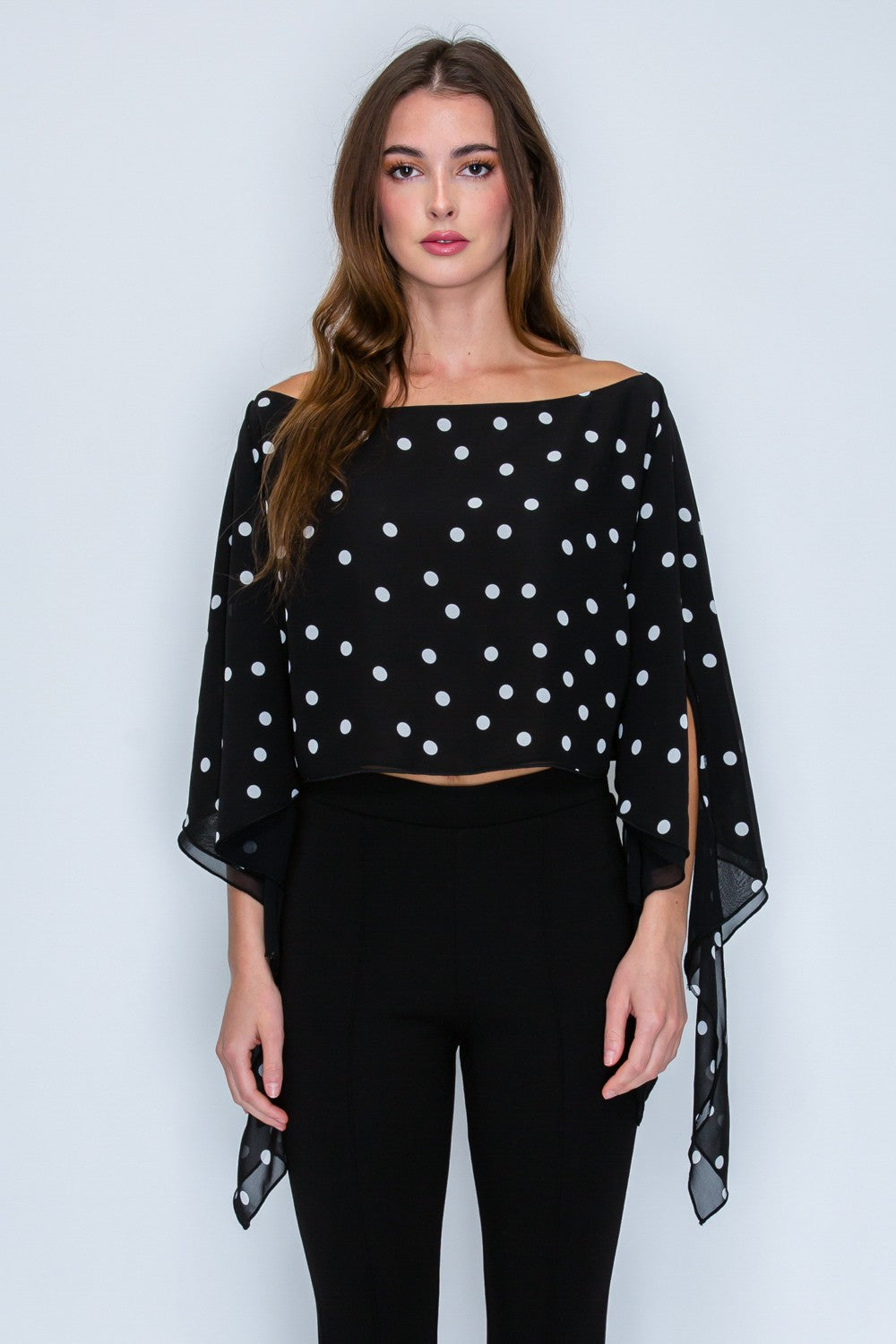 polka dot sheer poncho