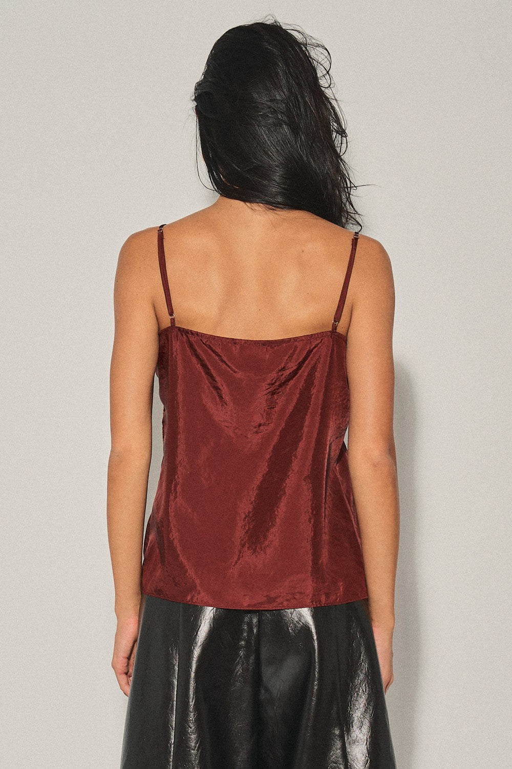 simply satin lace tank