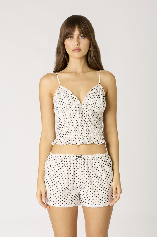betty polka dot top