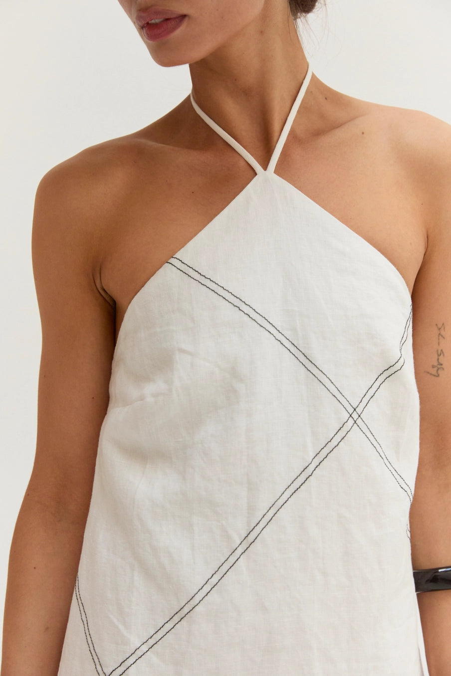 lena linen mini dress