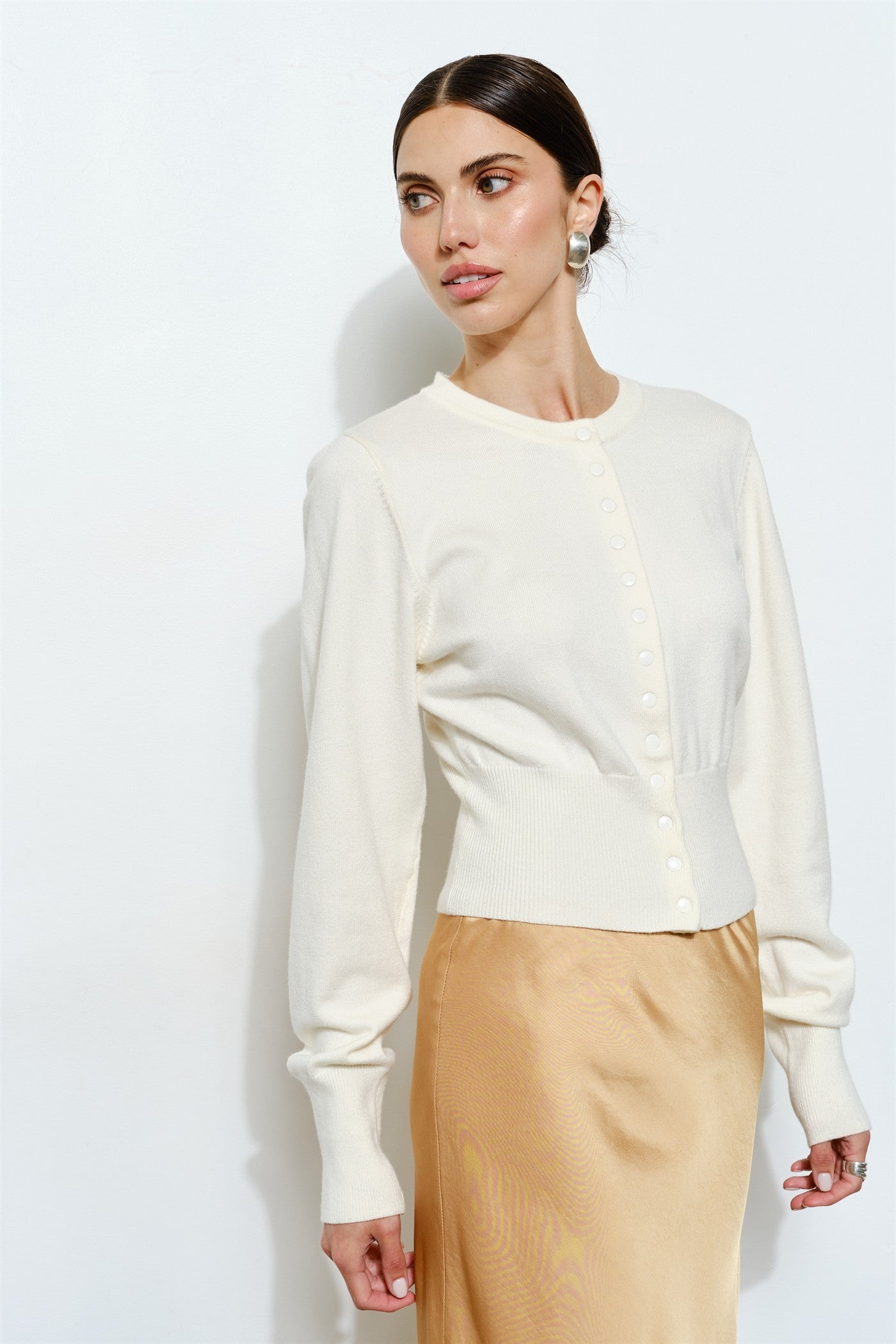 cassandra snap button cardigan