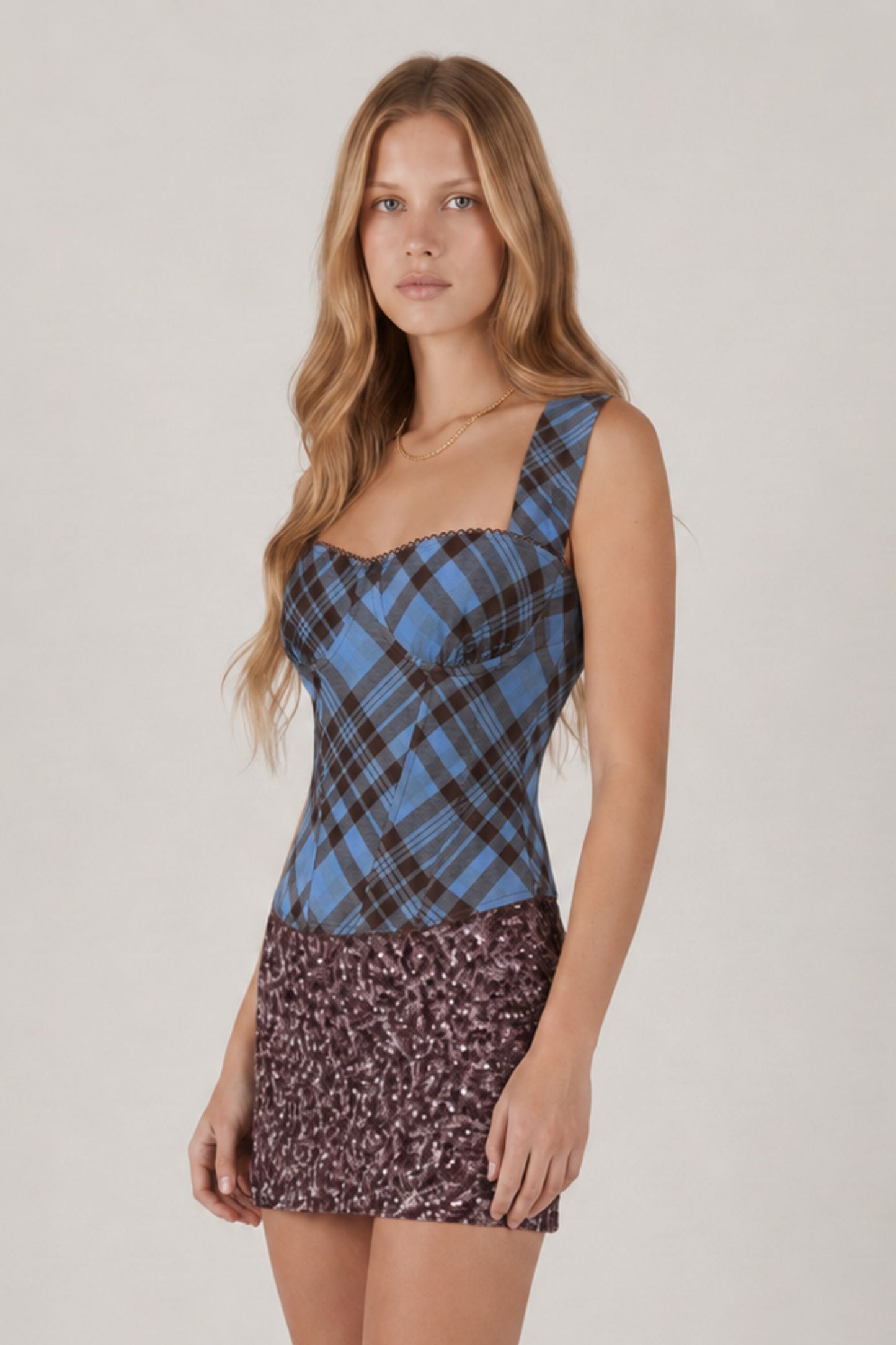plaid corset top