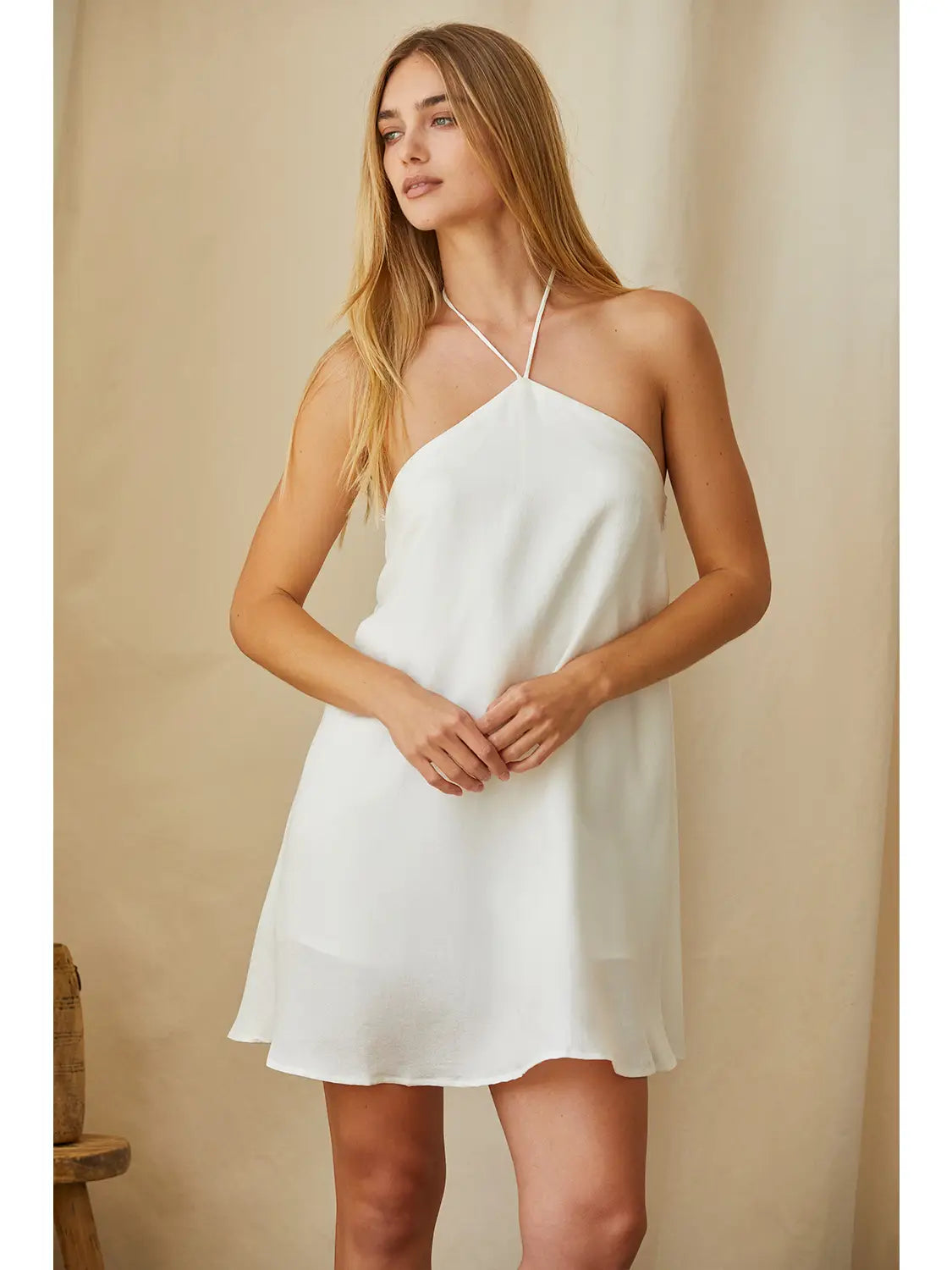layne halter mini dress/romper
