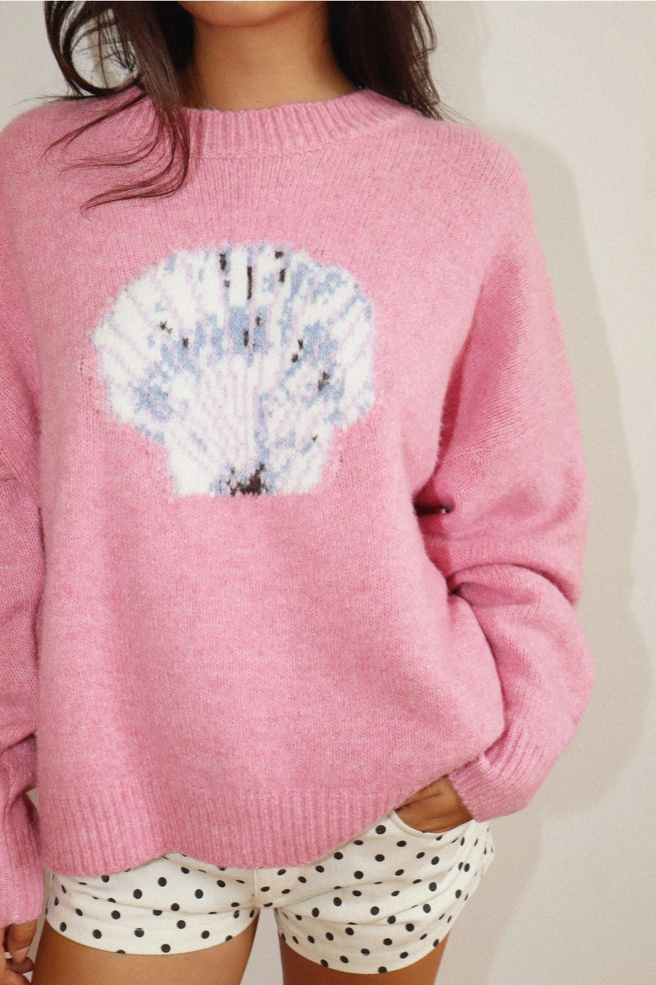 seashell knit sweater