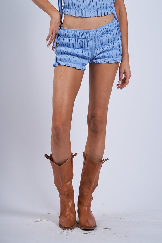 smocked micro shorts