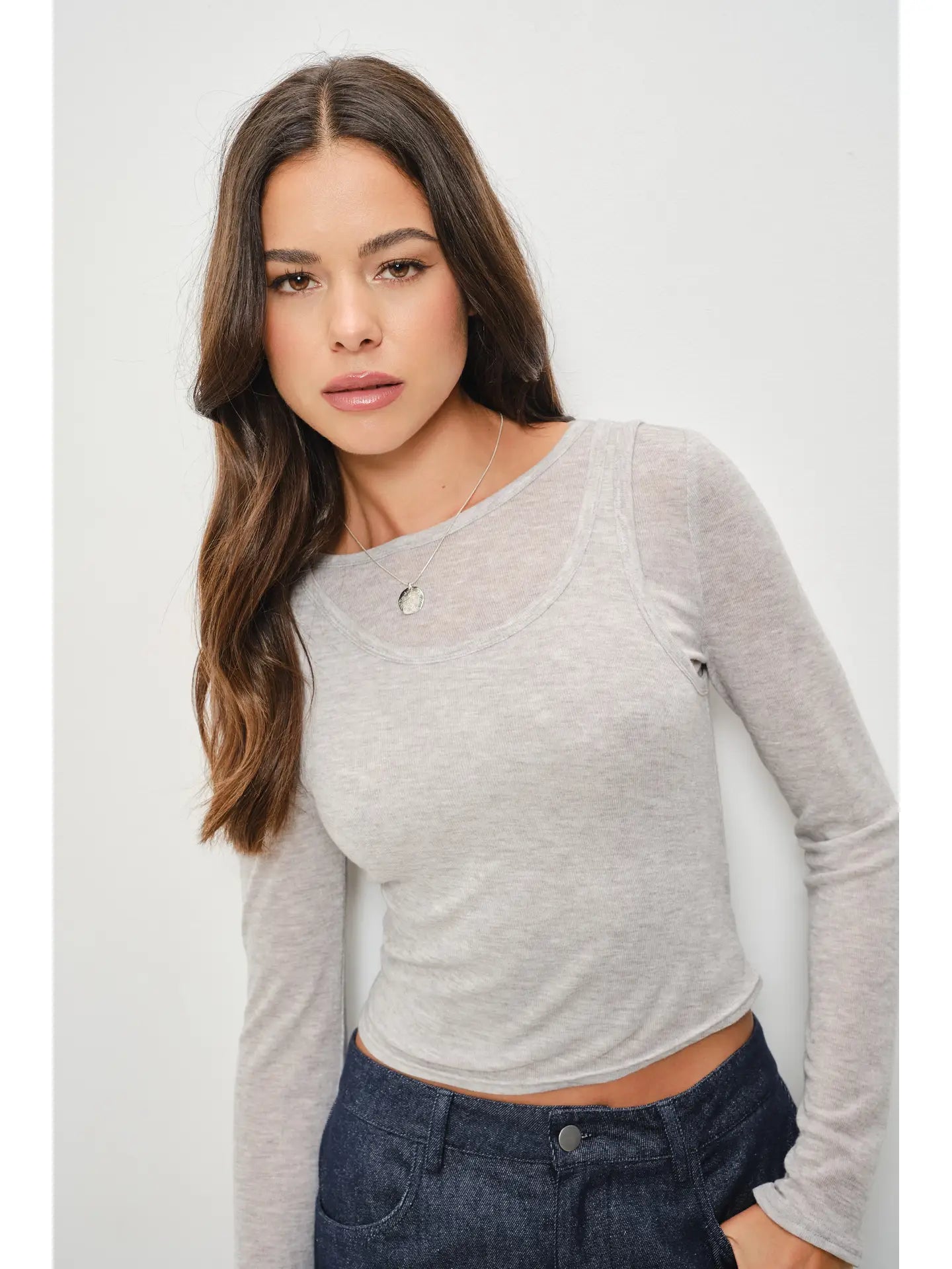 maddy sheer double layer shirt