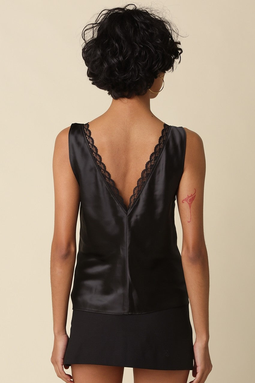 noir lace trim tank