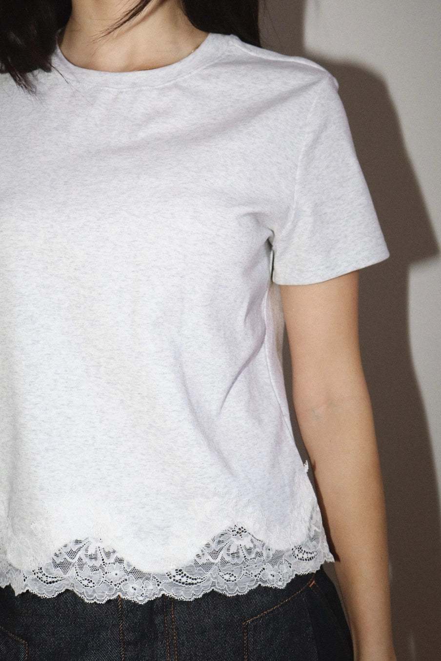 lace trim tshirt