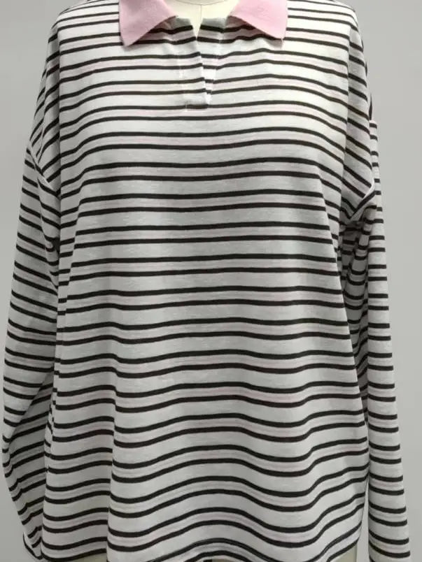 contrast collar long sleeve