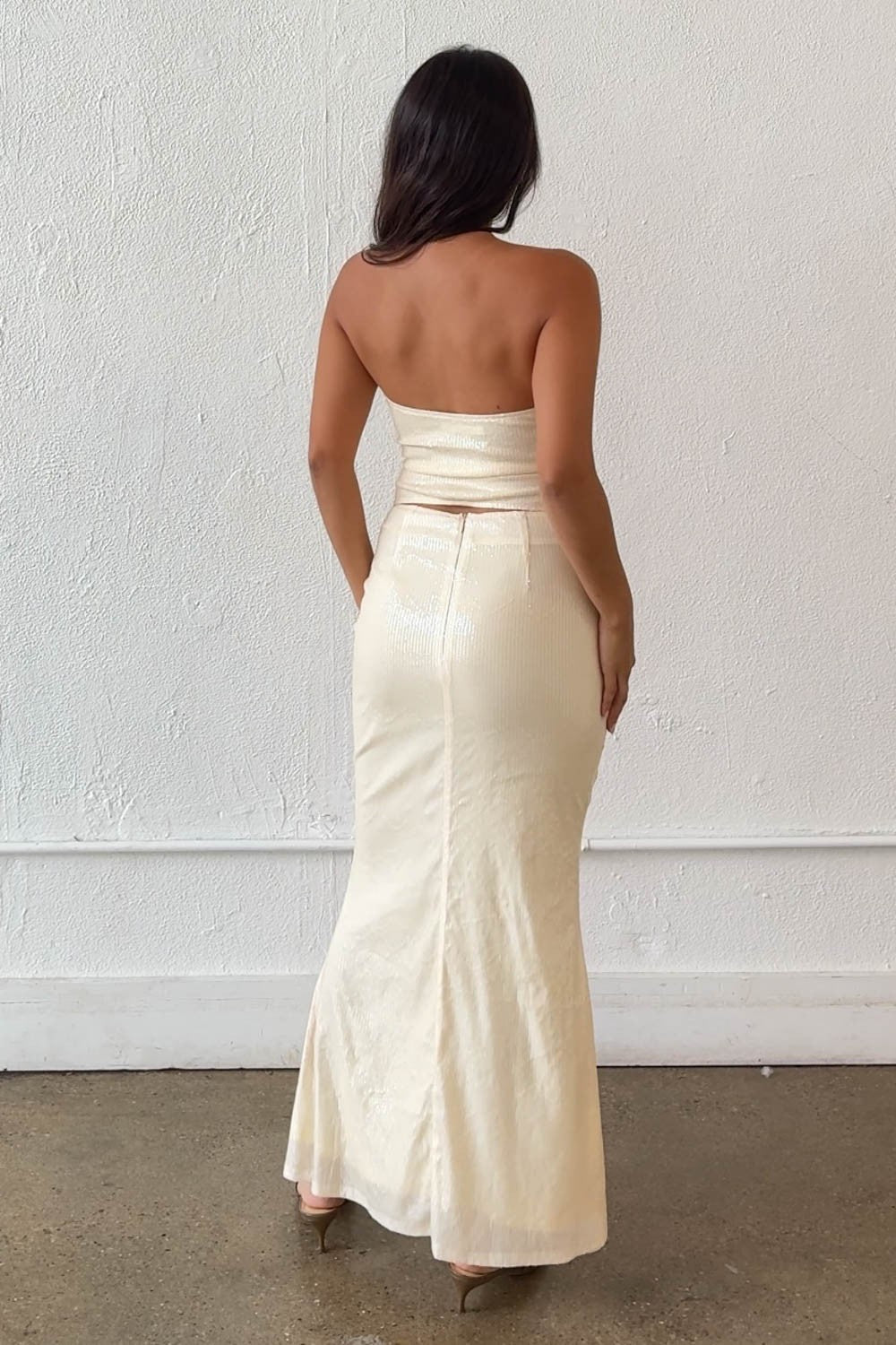 floral sequin maxi skirt