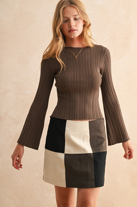 Jackie Ribbed Long Sleeve Top