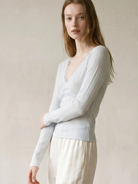 pointelle lace top