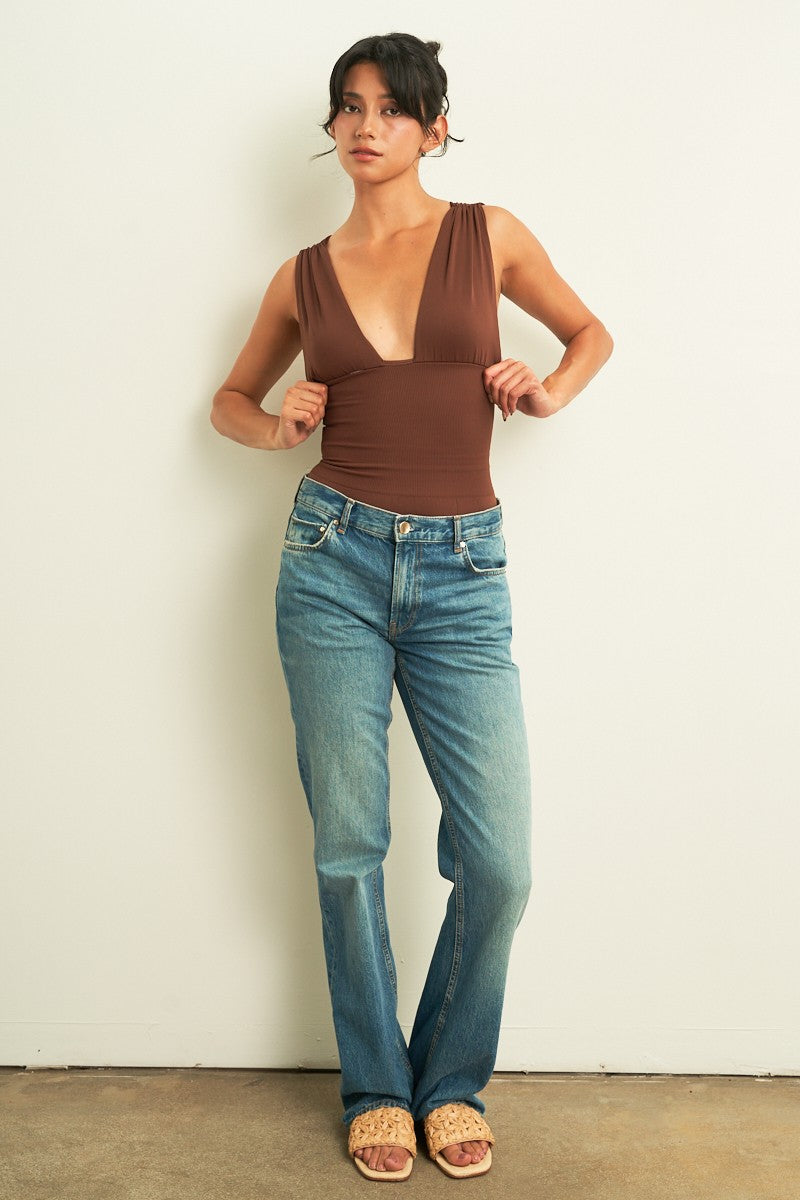 jersey plunge bodysuit