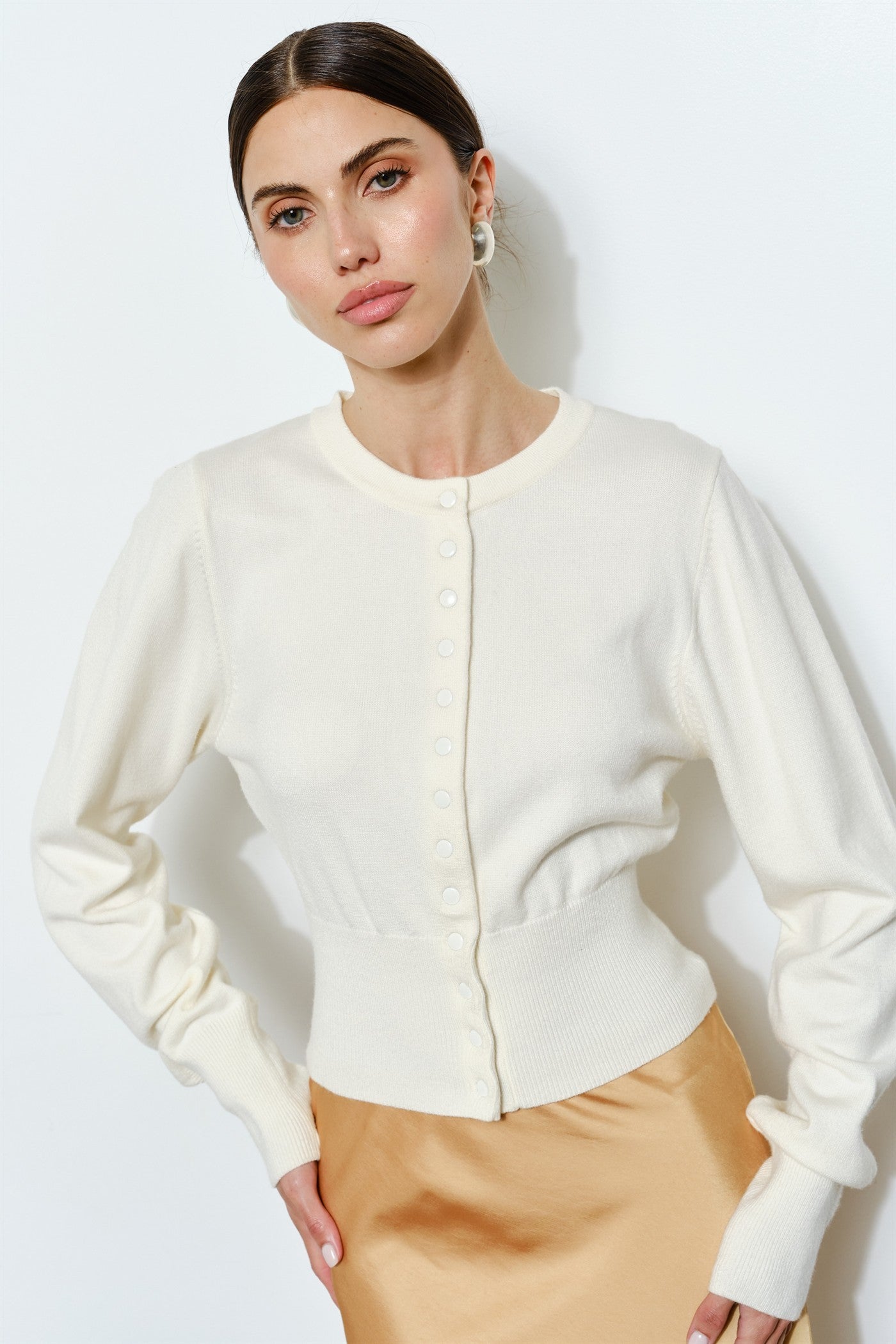 cassandra snap button cardigan