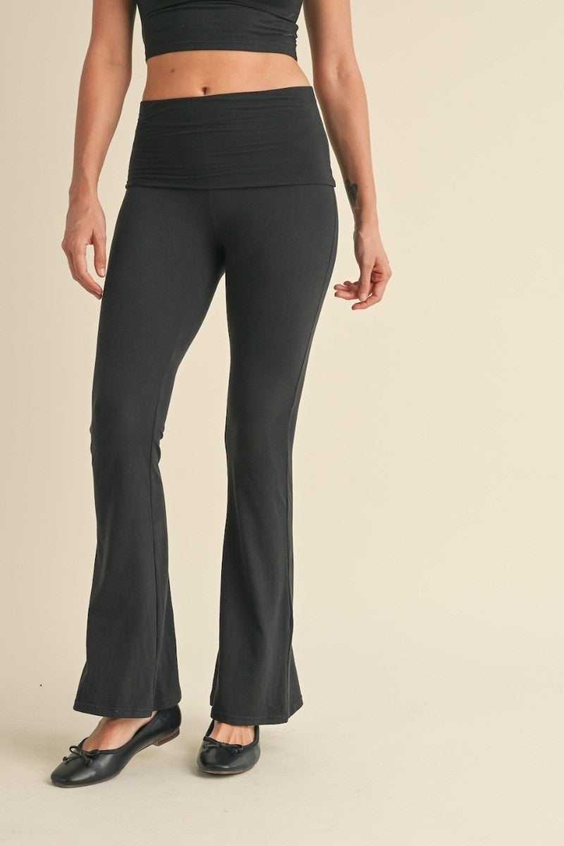 soft knit foldover pants