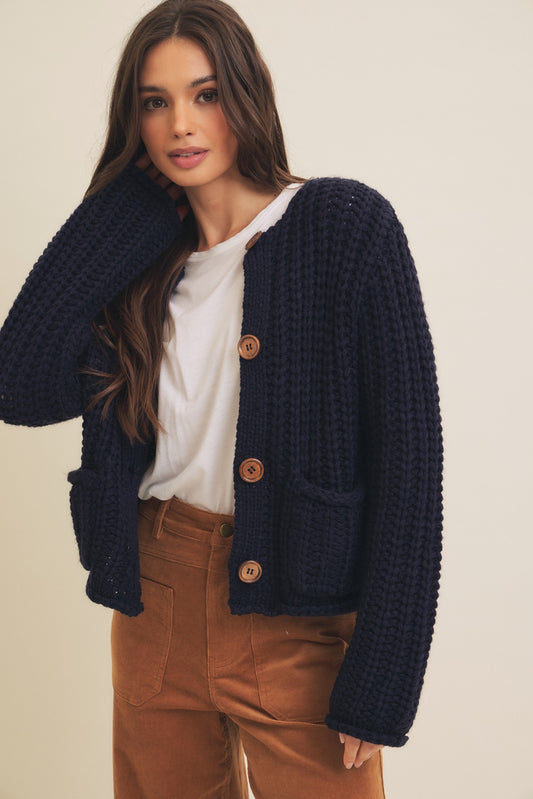 chunky button cardigan