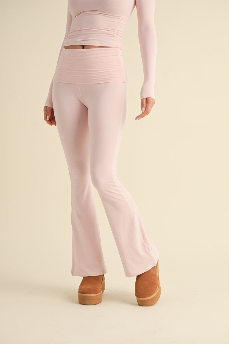 soft knit foldover pants