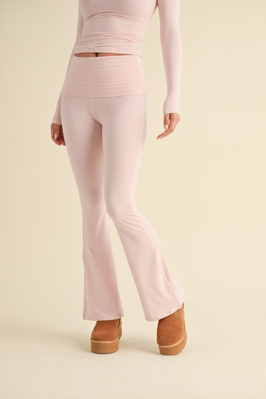 soft knit foldover pants