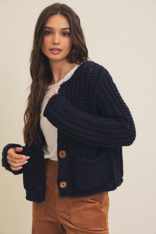 chunky button cardigan