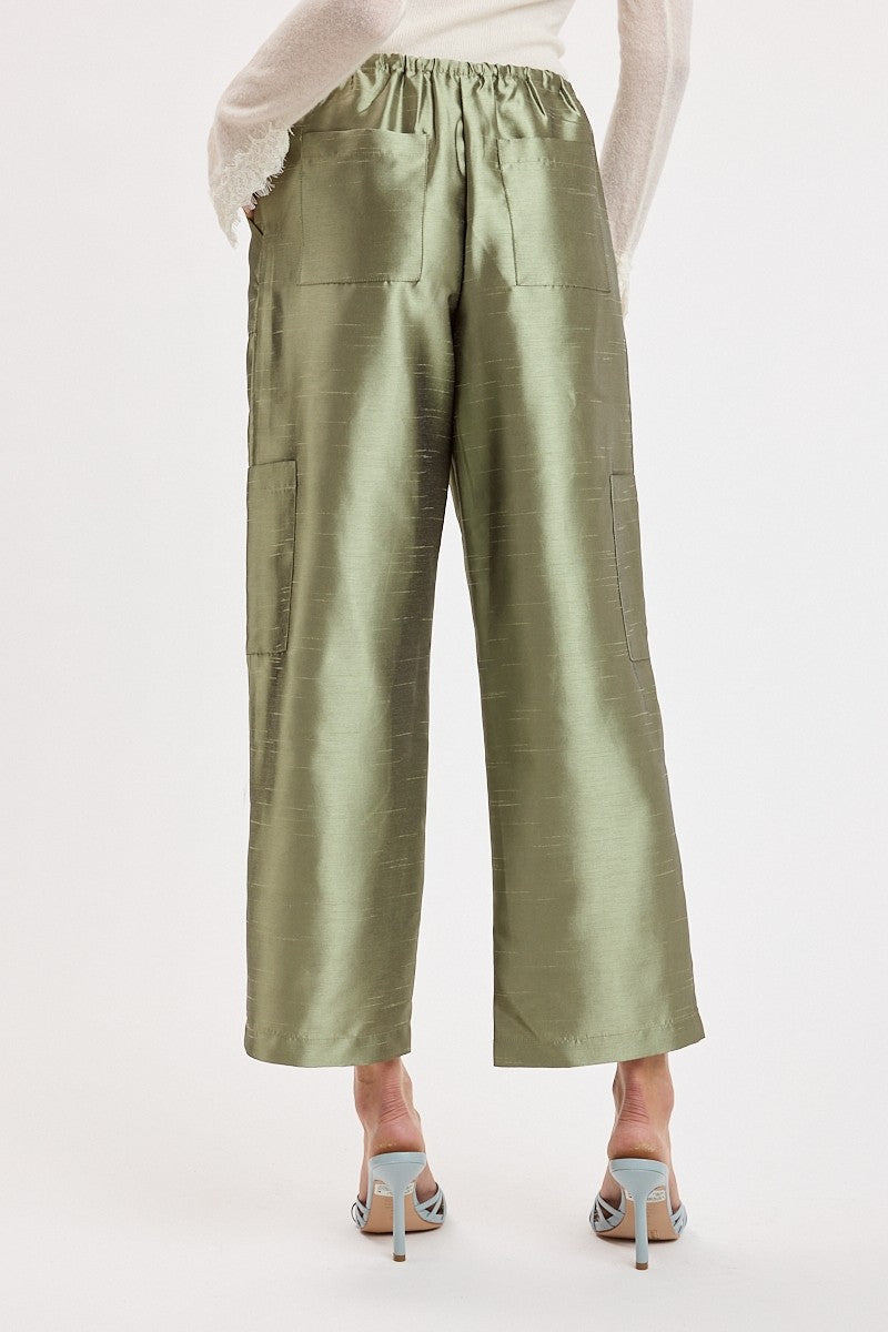 taffeta textured pants