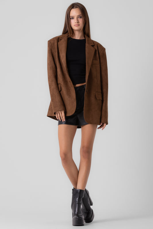 suede oversized blazer