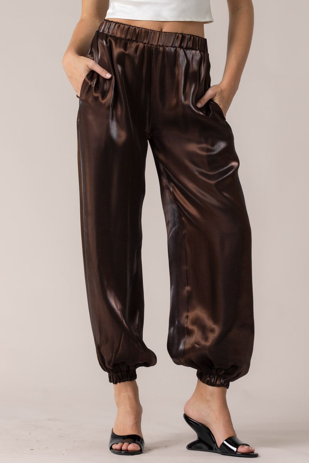 satin balloon pants