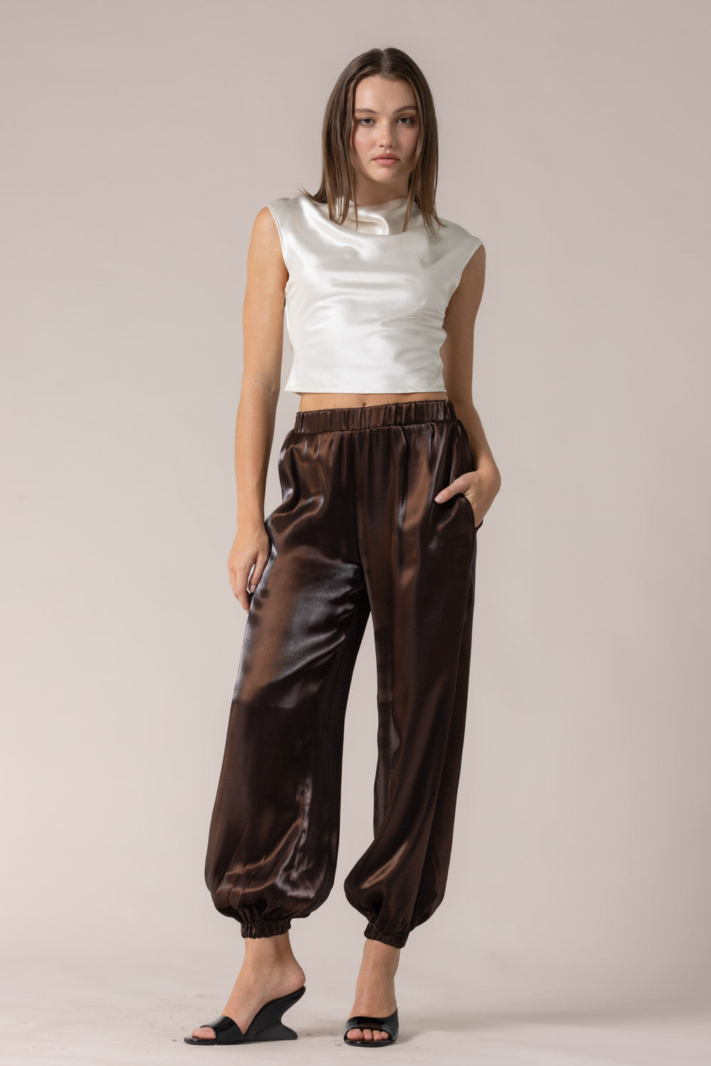 satin balloon pants