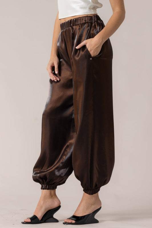 satin balloon pants